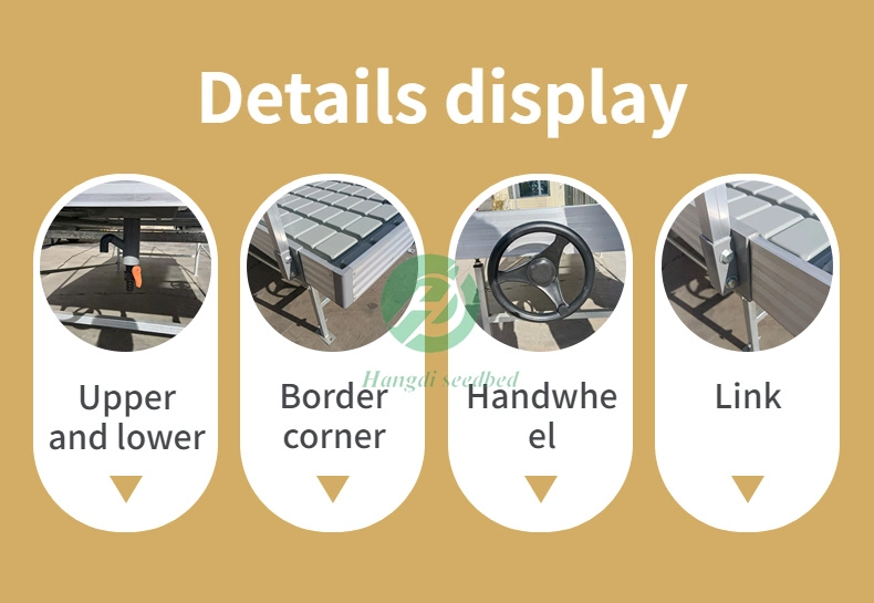 Agricultural Nursery Cultivation Greenhouse with Seedling Tray and Pole Rolling Workbench